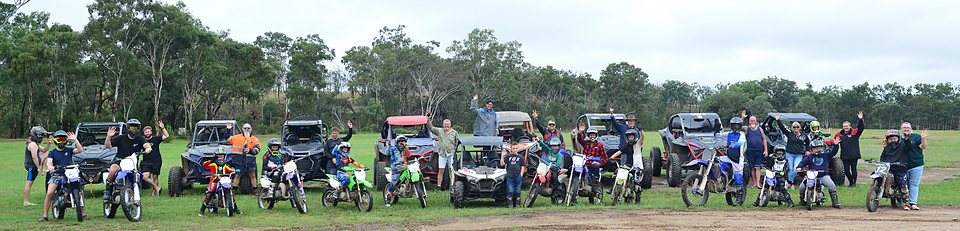 Riders lined up with their bikes