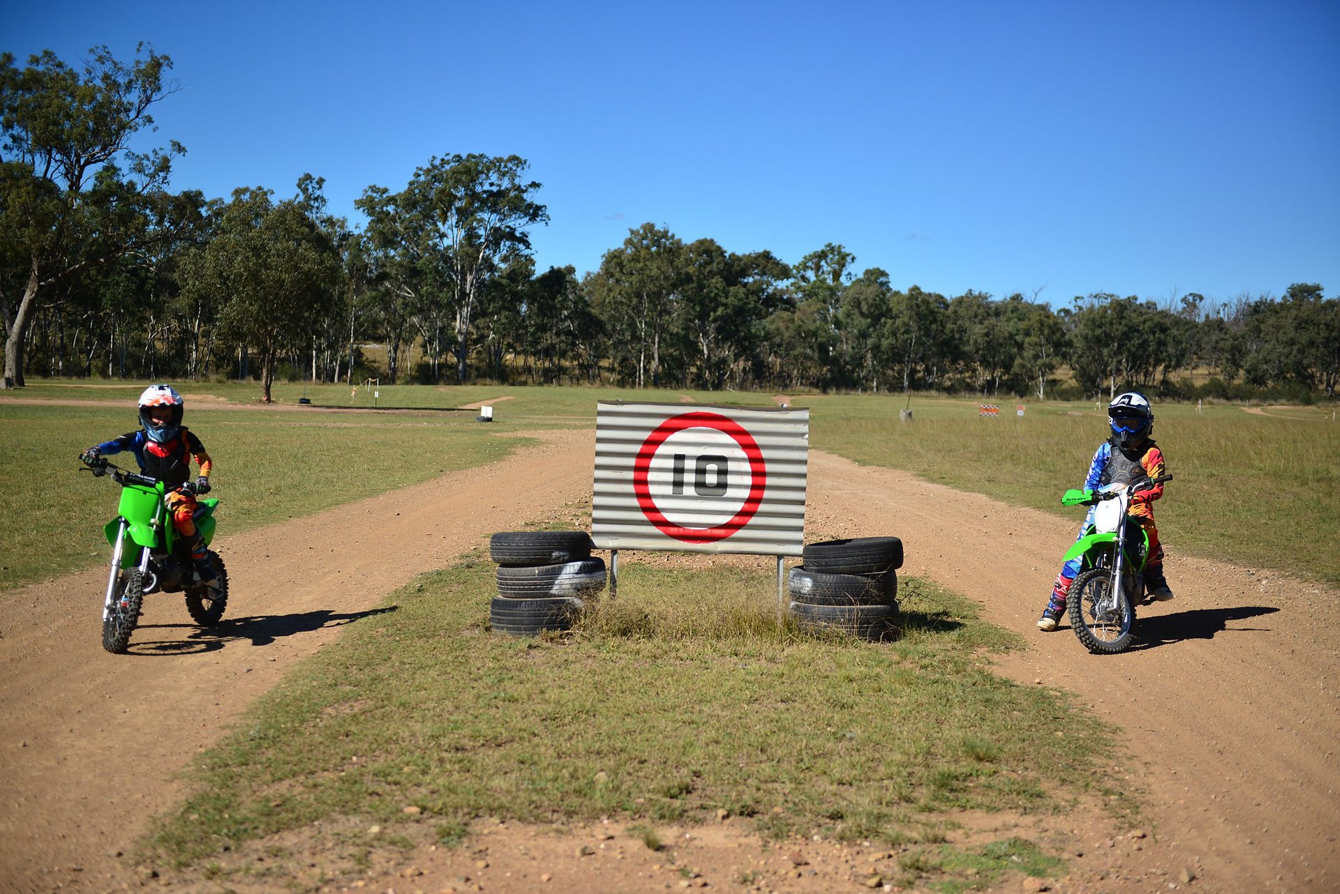A club group lined up with their bikes and buggies at Glendon